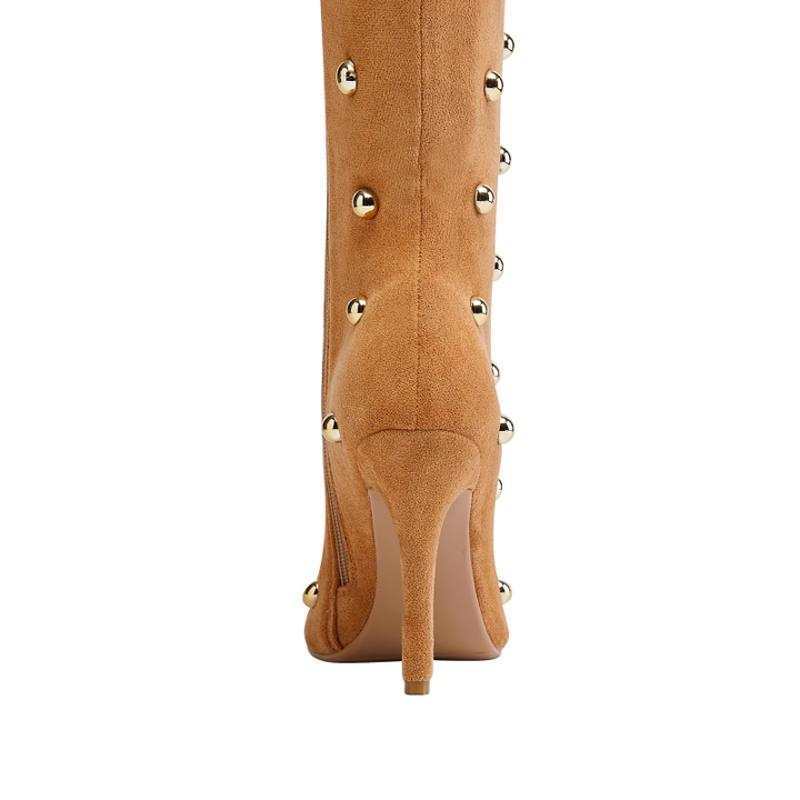 KONEU Studded High Heel Over The Knee Boots