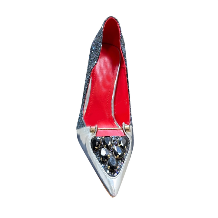 LACRU Diamante Glitter High Heel Pumps