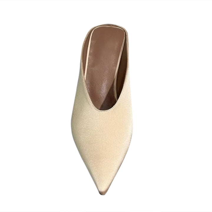 LATCA Satin Wedged Heel Mules
