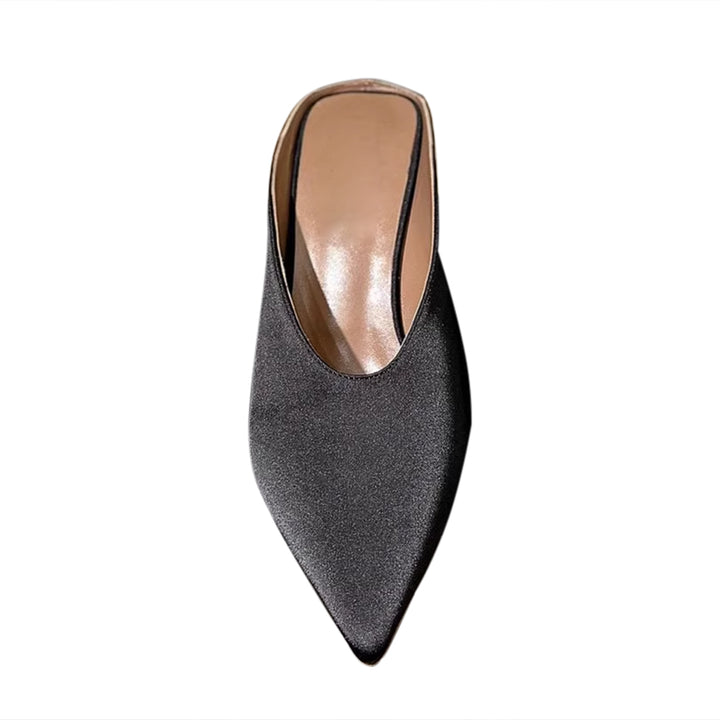 LATCA Satin Wedged Heel Mules