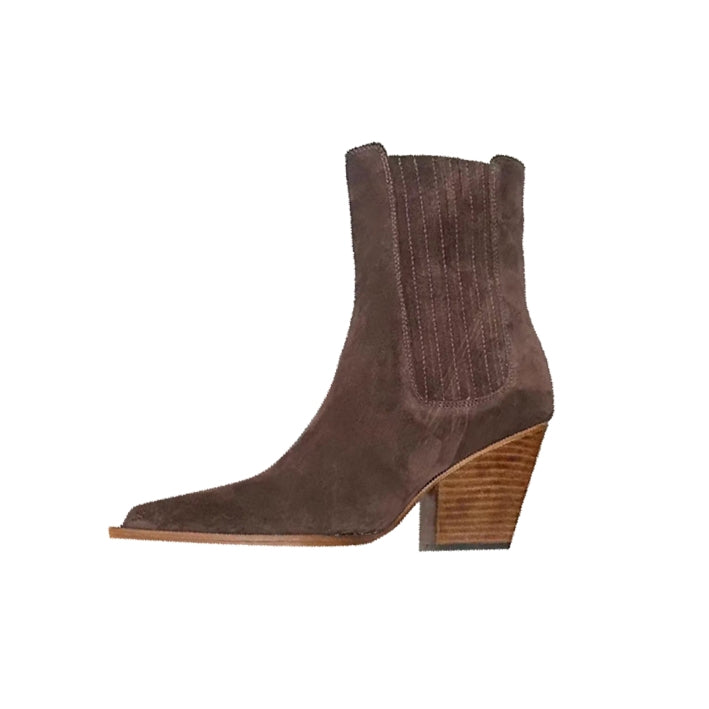 LEKUC Block Heel Ankle Boots