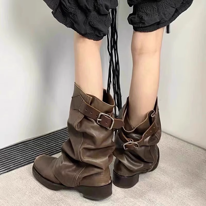 LUROS Buckled Ankle Boots