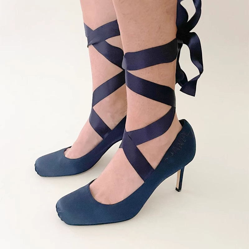 MESRA Wrap Mid Heel Pumps