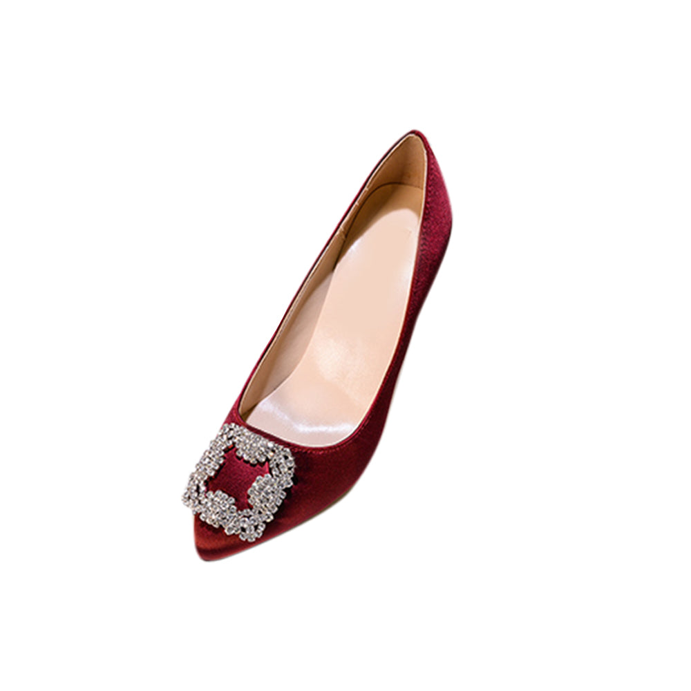 MIRKO Diamante Embellished Satin High Heel Pumps - 10cm