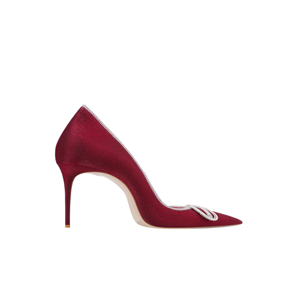 MOIGA Diamante Bow Mid Heel Pumps - 6cm