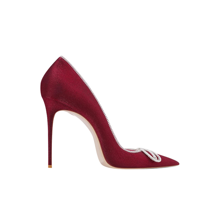 MOIGA Diamante Bow Mid Heel Pumps - 8cm