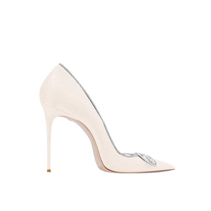 MOIGA Diamante Bow Mid Heel Pumps - 8cm