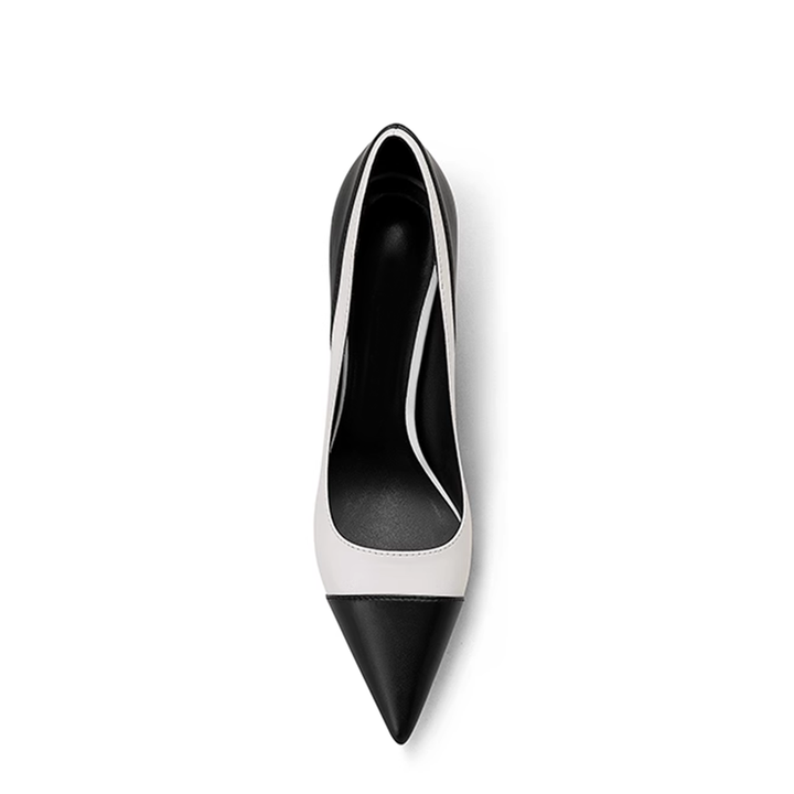 MUJRE Bi-Color Mid Heel Pumps - 6cm