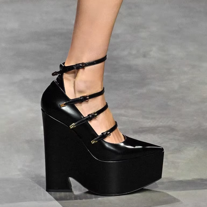 NAHRU Buckled Platform Sandals