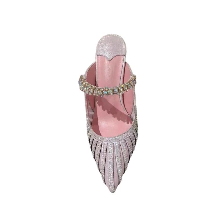 NEULE Diamante Mules Sandals - 6cm