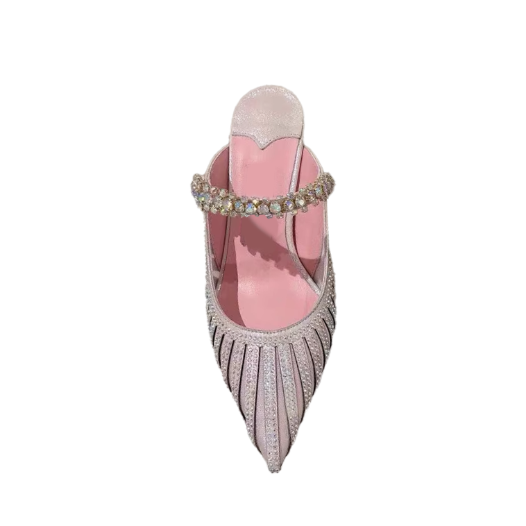 NEULE Diamante Mules Sandals - 8cm