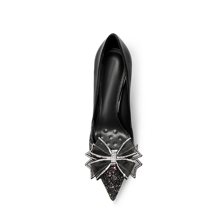 PERAC Diamante Bow High Heel Pumps - 10cm