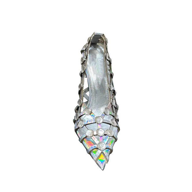 POIDE Diamante Cut Out High Heel Pumps
