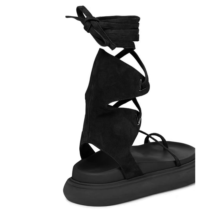 PUSSA Lace Up Gladiator Sandals