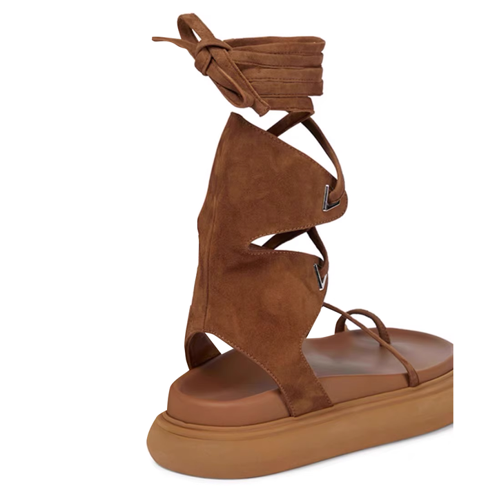PUSSA Lace Up Gladiator Sandals