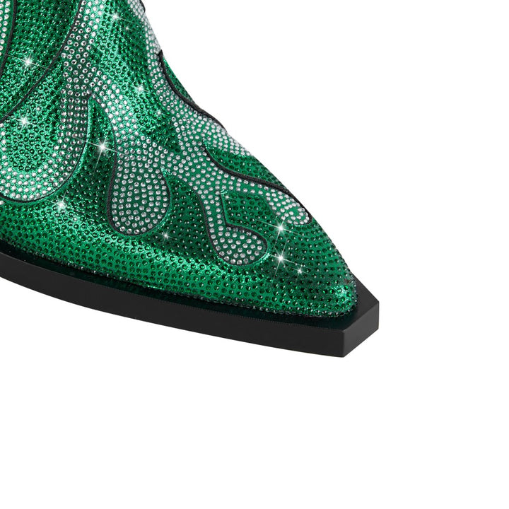 RAIKI Diamante Block Heel Ankle Boots