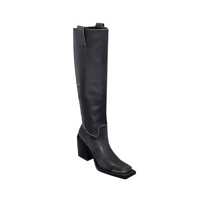 RALOU Metal Plated Knee High Boots