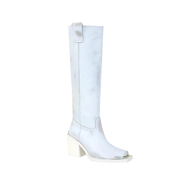 RALOU Metal Plated Knee High Boots