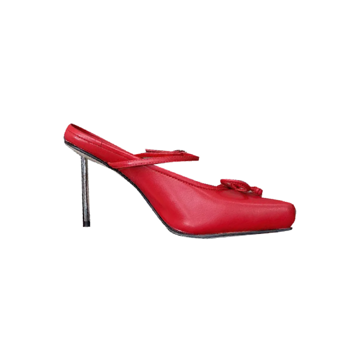 RENIV Bow High Heel Mules Pumps - 10cm