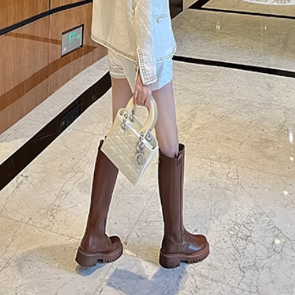 RISNU Leather Knee High Boots