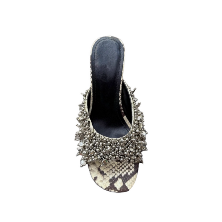 ROHET Beaded Wedged Heel Sandals