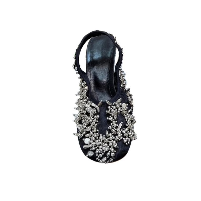 ROHET Beaded Wedged Heel Sandals