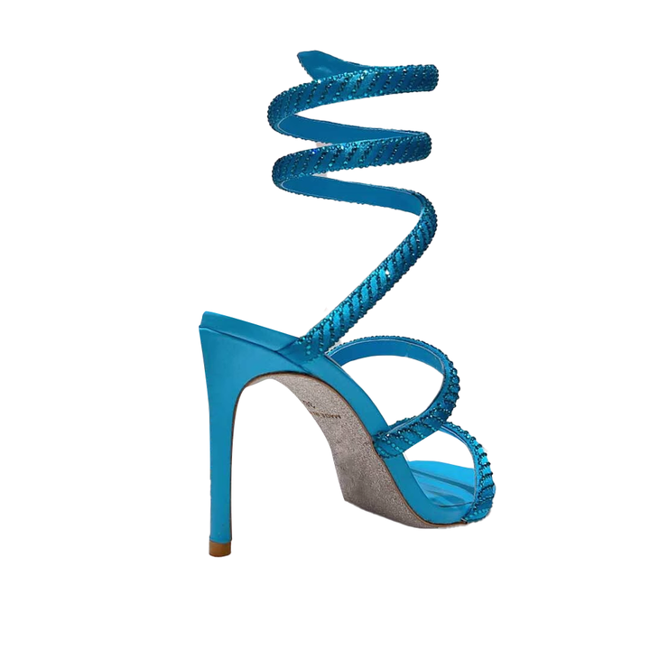 ROSCA Diamante Ankle Wrap High Heel Sandals