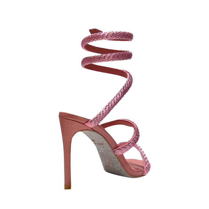 ROSCA Diamante Ankle Wrap High Heel Sandals