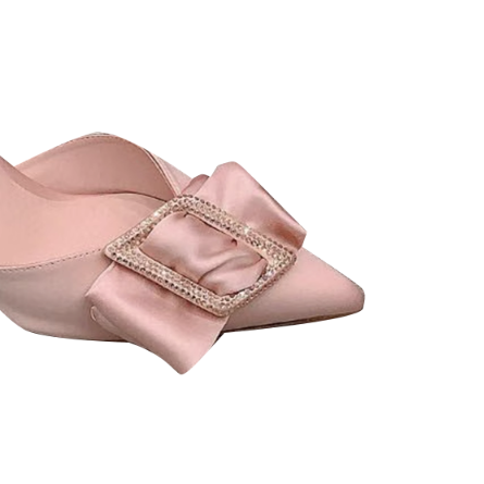 ROVID Diamante Bow Mid Heel Sandals