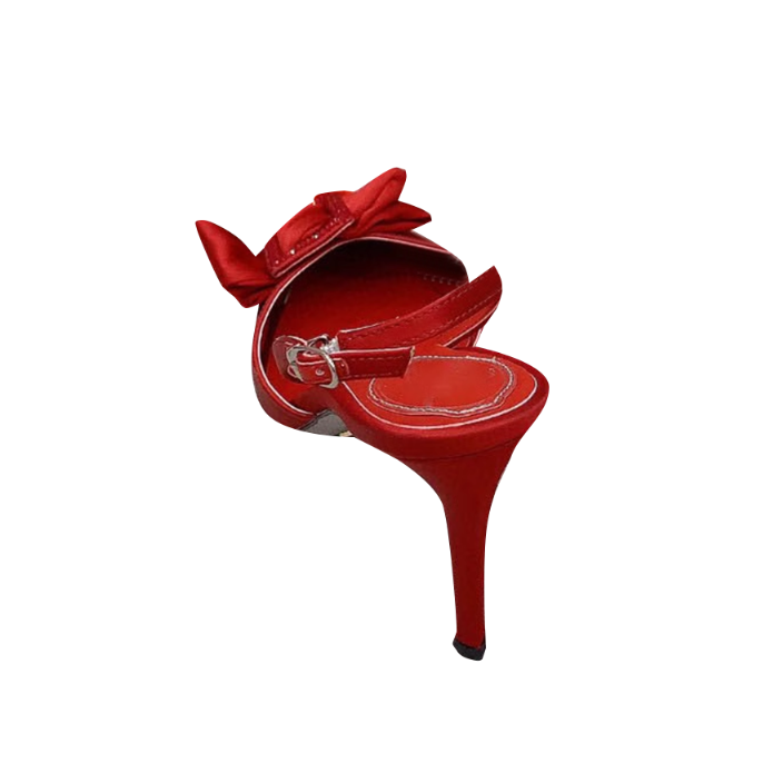 ROVID Diamante Bow Mid Heel Sandals