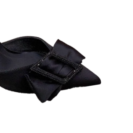 ROVID Diamante Bow Mid Heel Sandals