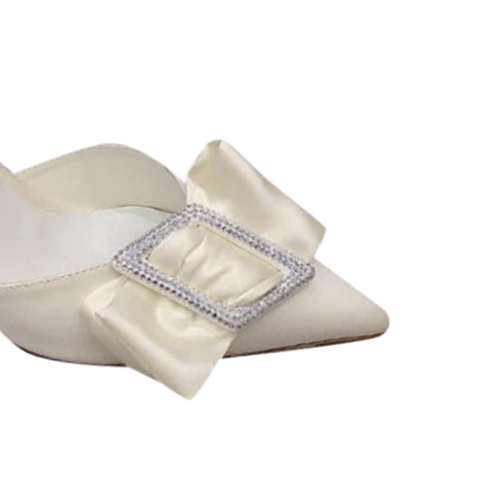 ROVID Diamante Bow Mid Heel Sandals