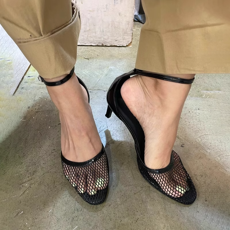 ROVTC Ankle Strap Kitten Heel Sandals