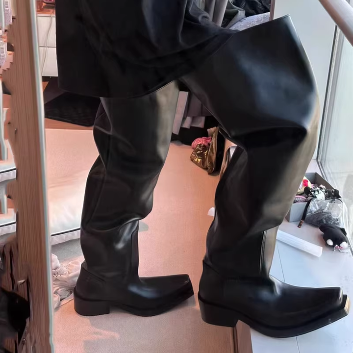 RUVIE Leather Knee High Boots