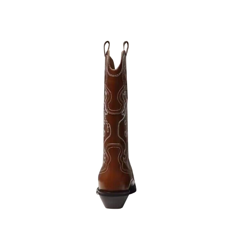 RUZIO Embroidery Western Cowboy Ankle Boots