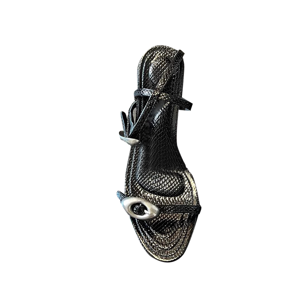 SANBE Metal Embellished Mid Heel Sandals