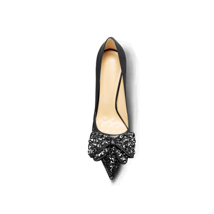 SEMAI Diamante Bow High Heel Pumps - 10cm