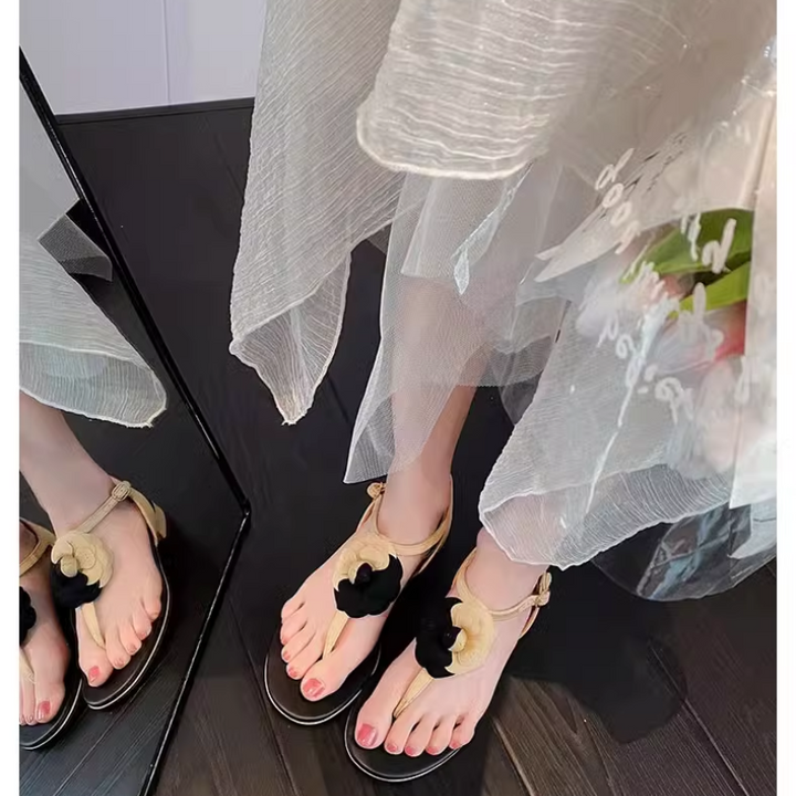 SODEV Flower Flip Flop Flat Sandals