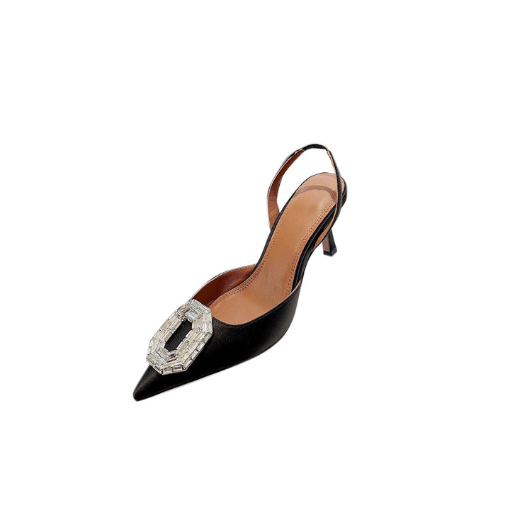 SRANU Diamante Buckled Mid Heel Sandals - 7cm