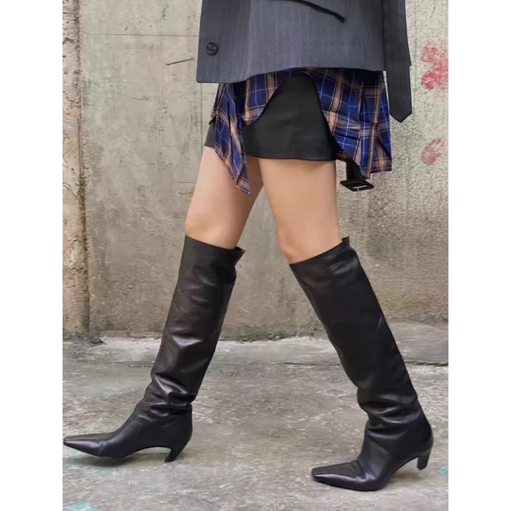 SUITH Kitten Heel Knee High Boots