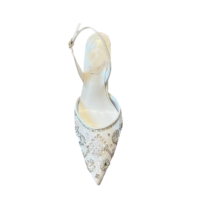 SURCI Diamante Mesh High Heel Pumps