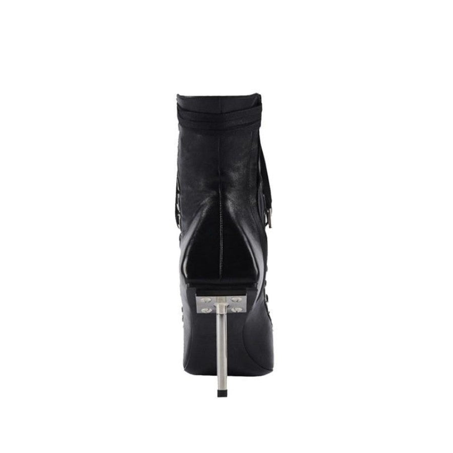 TERUI Lace Up High Heel Ankle Boots