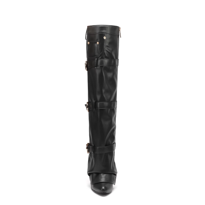 TERUL Buckled Knee High Boots