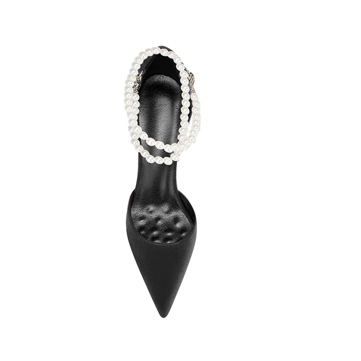 TESSU Pearl Embellished Kitten Heel Sandals