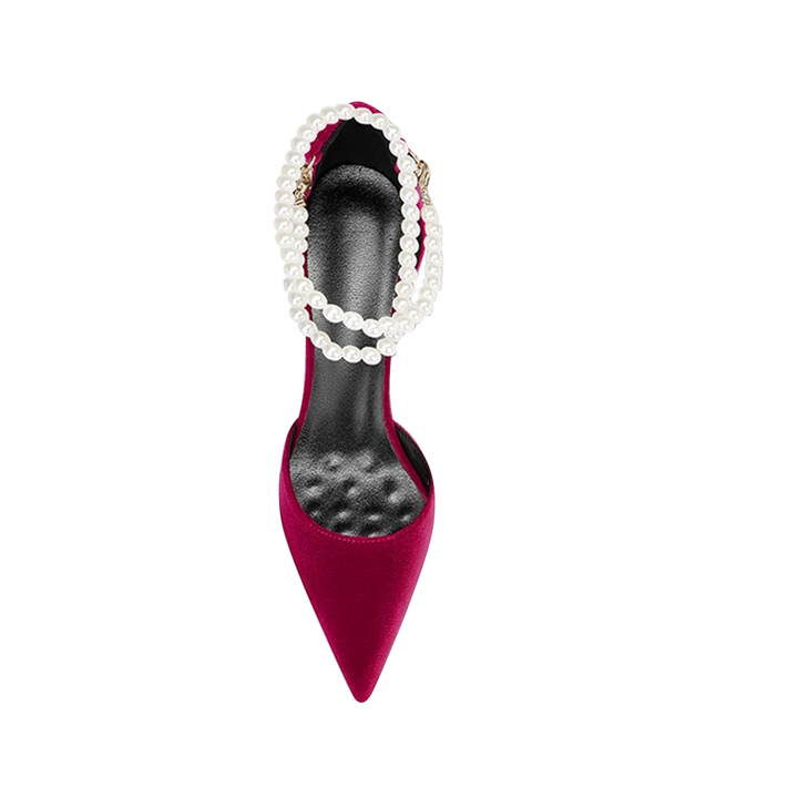 TESSU Pearl Embellished Kitten Heel Sandals