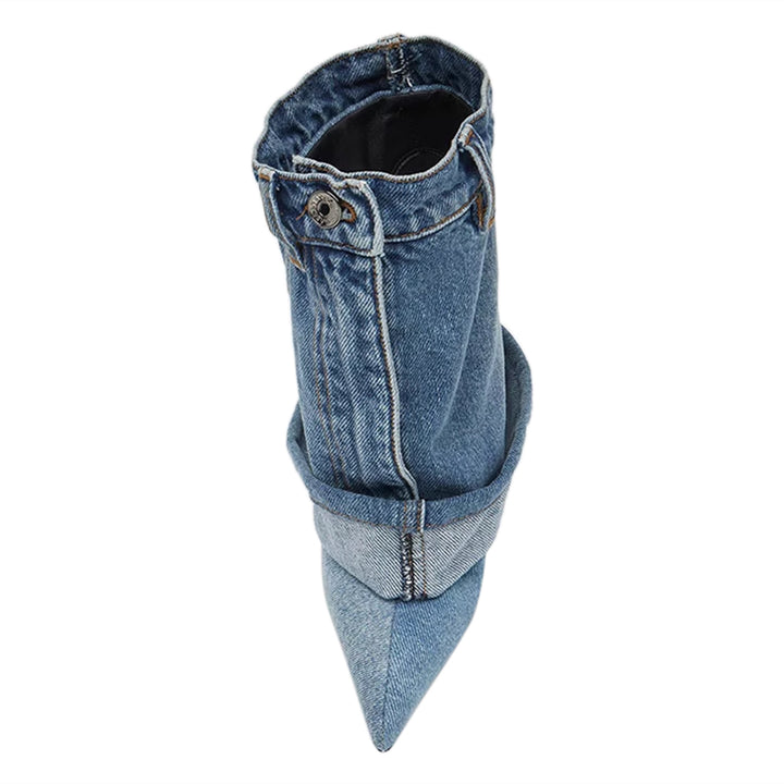 TUGAR Denim High Heel Ankle Boots