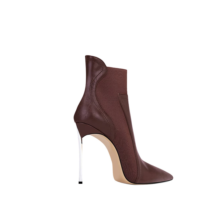 TUVCI Stiletto Heel Ankle Boots - 8cm