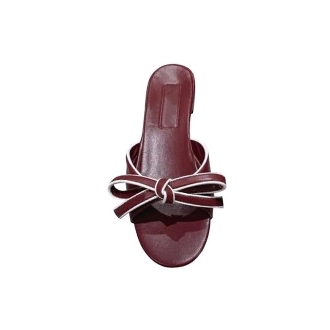 VASEL Bow Flat Slippers Slides