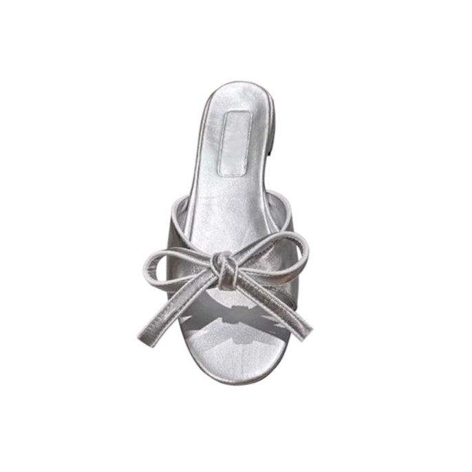 VASEL Bow Flat Slippers Slides