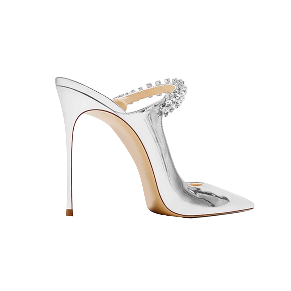 VERUI Diamante High Heel Mules Sandals - 10cm